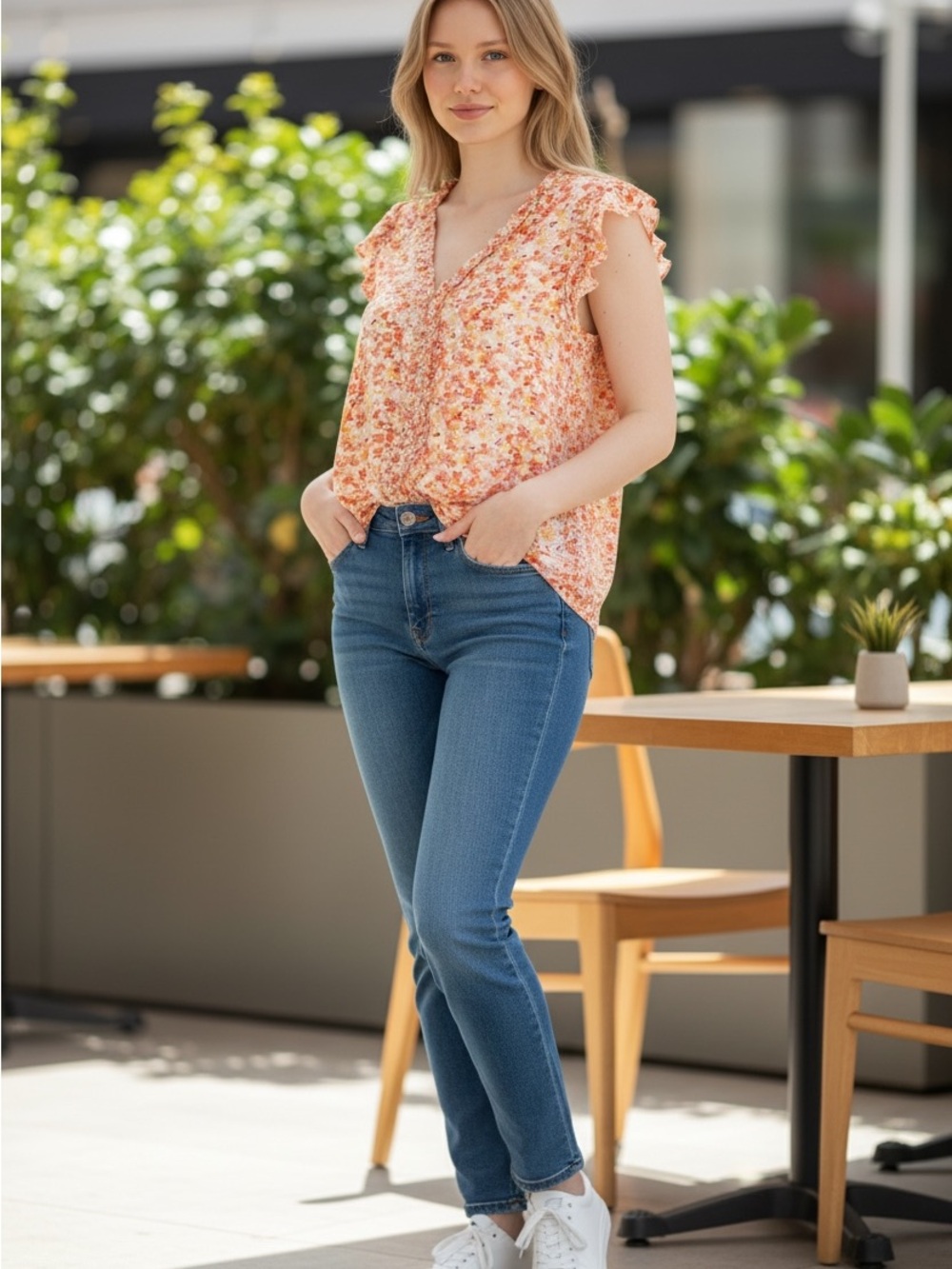 Jodfil Lg Pink and Orange Blouse Vibrant and Stylish